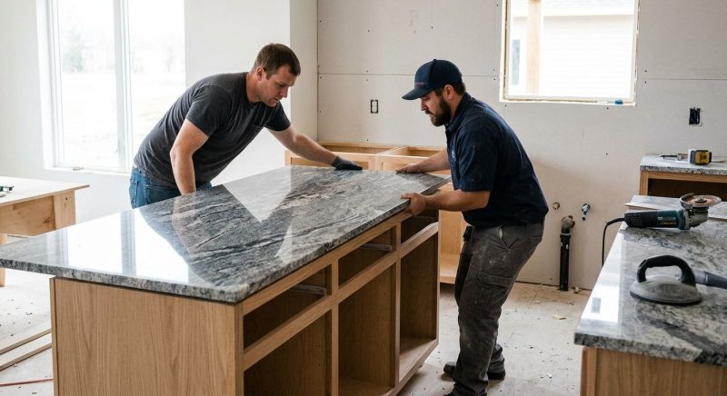 Granite Slab Installation in Roseville, CA