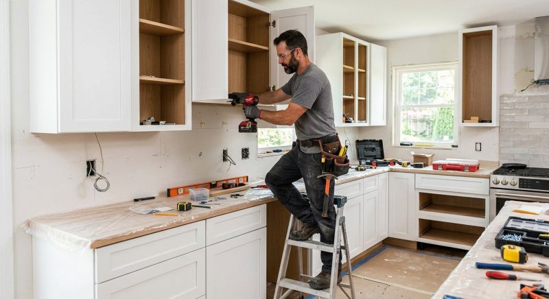 Pine Cabinets Installation in Bloomington, IN